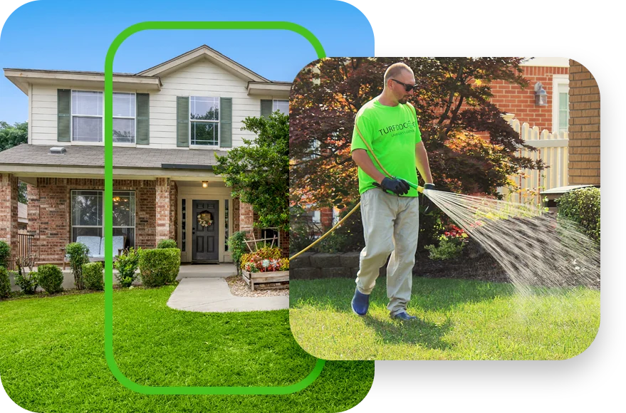 lawn tech spraying lawn
