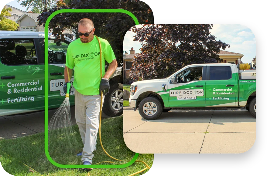 Turf Doctor truck and technician